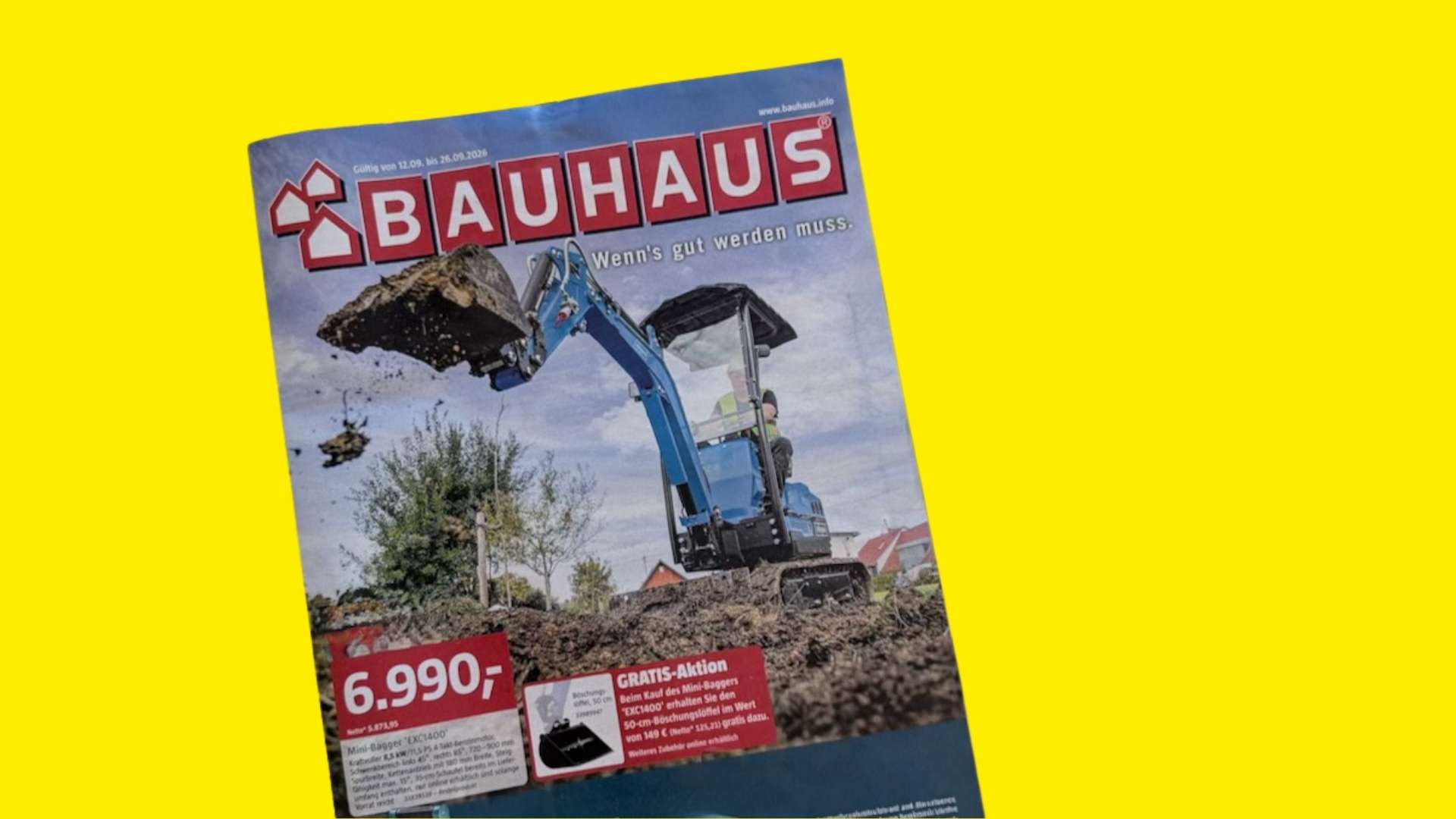BAUHAUS für einen Mini-Bagger